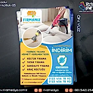 Halı Koltuk Yıkama Temizlik Broşür – Kartvizit- Yapışkanlı Sticker Örnekleri